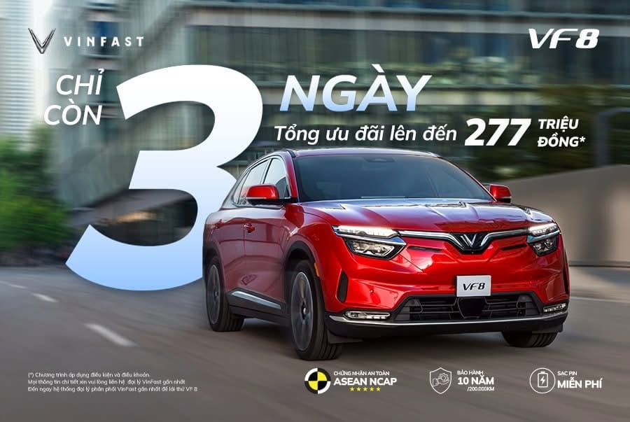 VinFast VF8 ưu đãi tháng 3/2026 – Thời điểm tốt để sở hữu SUV điện hạng D